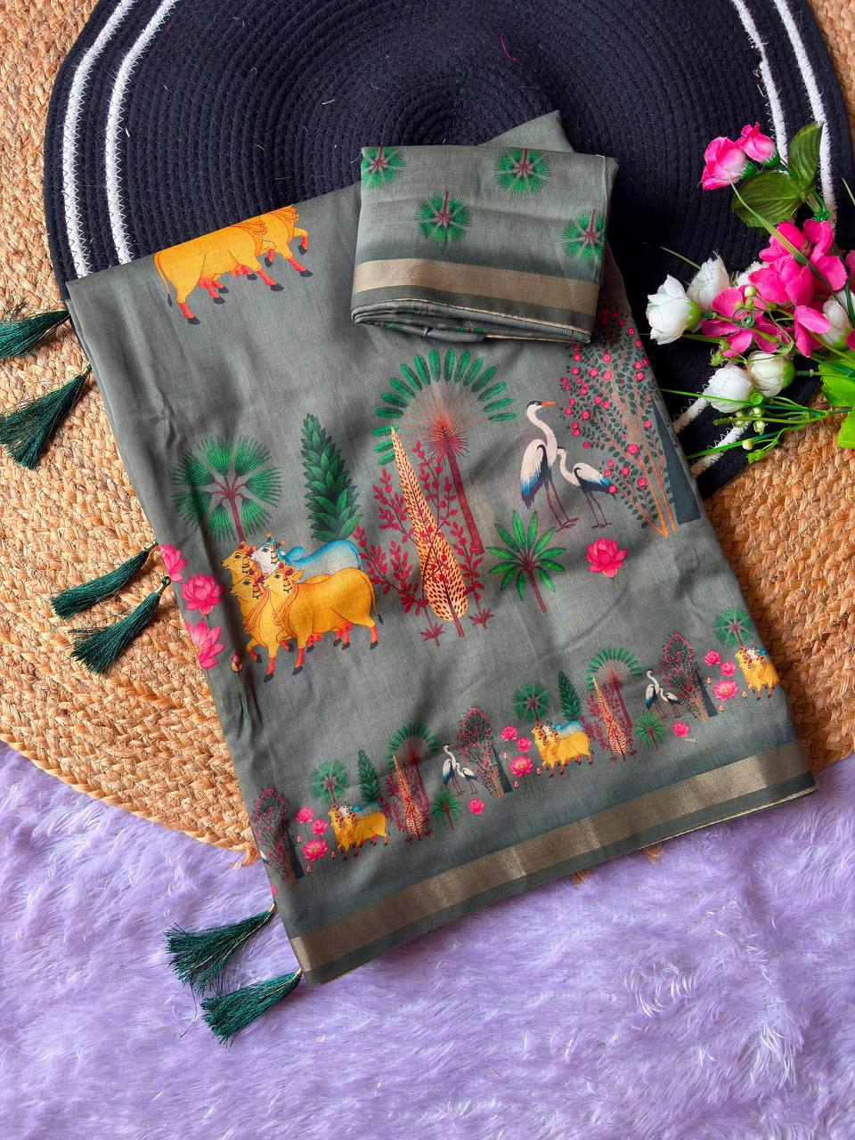 Nature Heritage Printed Saree