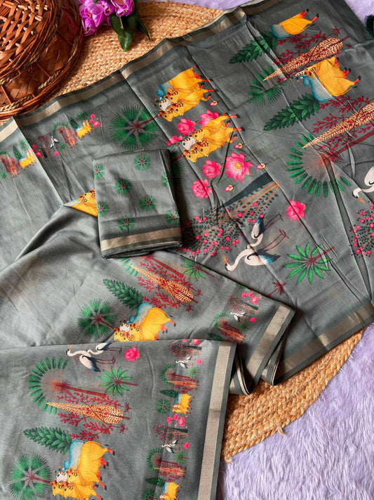 Nature Heritage Printed Saree