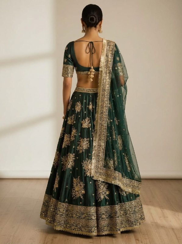 Premium French Crepe Rich Zari Sequence Lehenga Choli