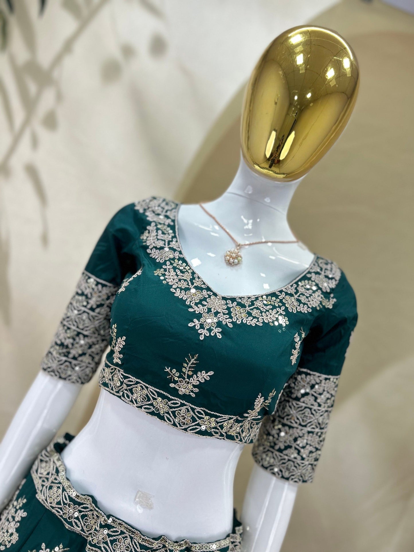 Premium French Crepe Rich Zari Sequence Lehenga Choli