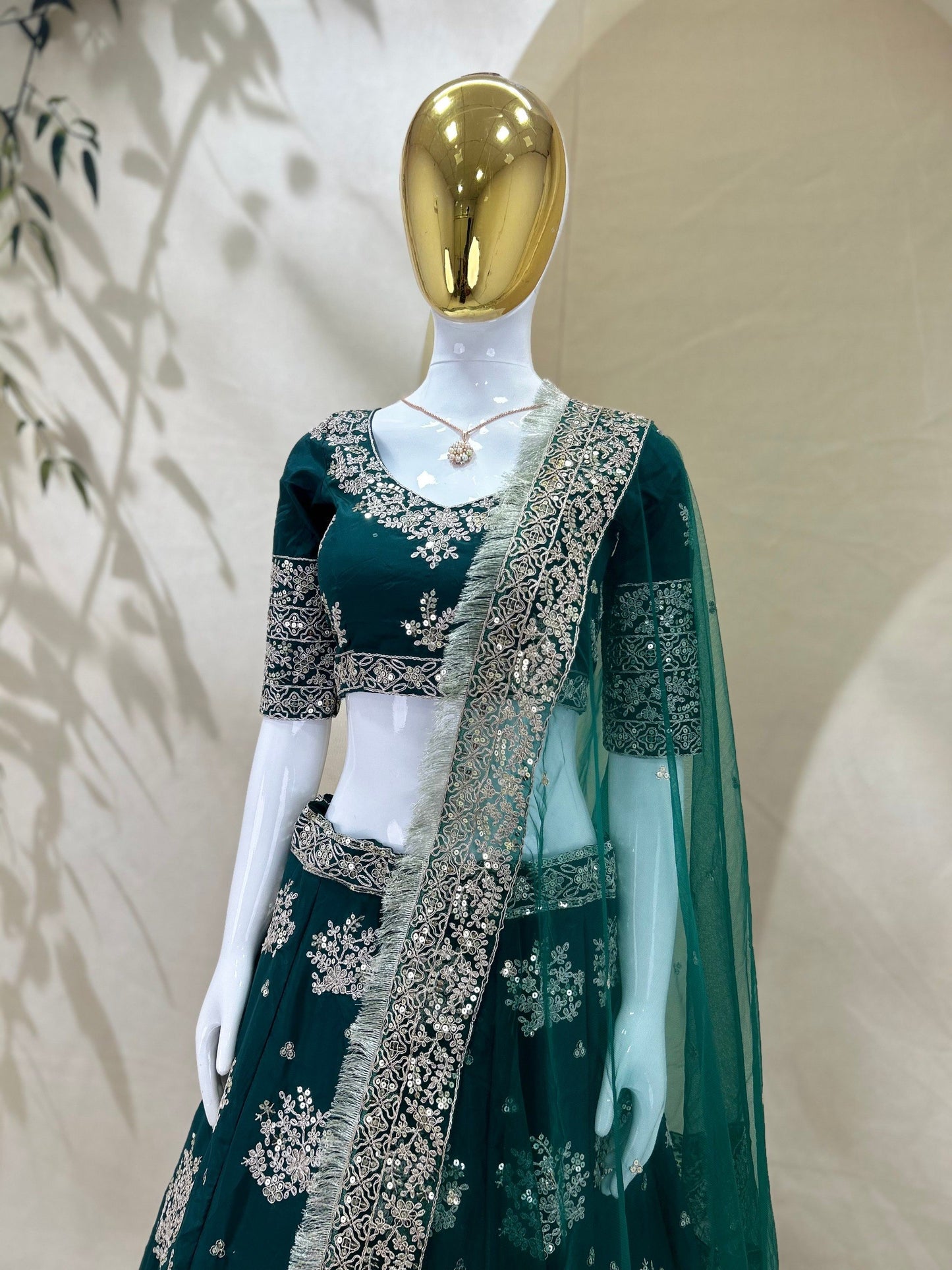 Premium French Crepe Rich Zari Sequence Lehenga Choli