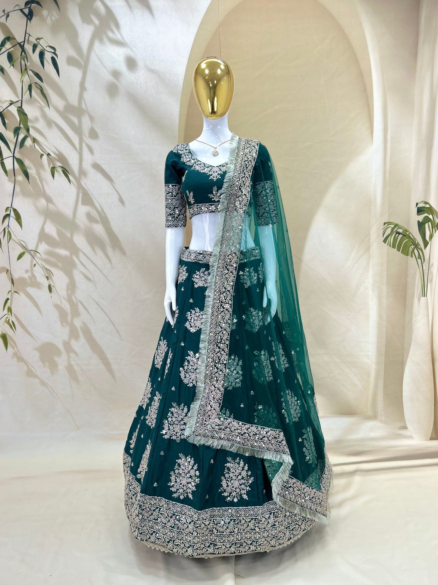 Premium French Crepe Rich Zari Sequence Lehenga Choli
