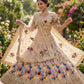 Einführung eines 4 Meter ausgestellten Fox Georgette Lehenga