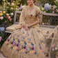 Einführung eines 4 Meter ausgestellten Fox Georgette Lehenga