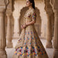 Einführung eines 4 Meter ausgestellten Fox Georgette Lehenga