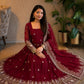 Premium Fandy Satin Zari Sequence Embroidery Work Gown