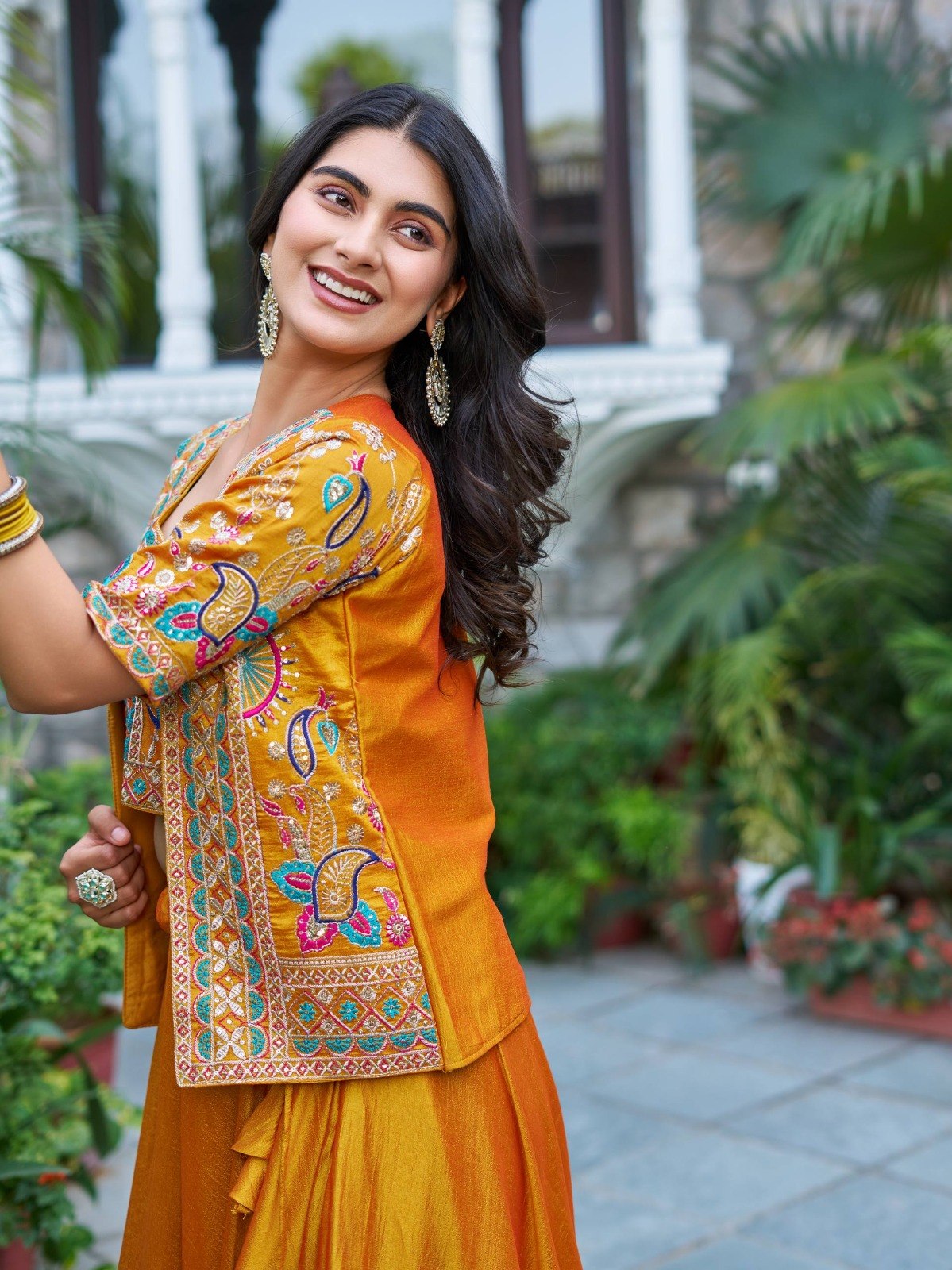 Vichitra Gorgeous Lehenga Choli with Embroidery Koti