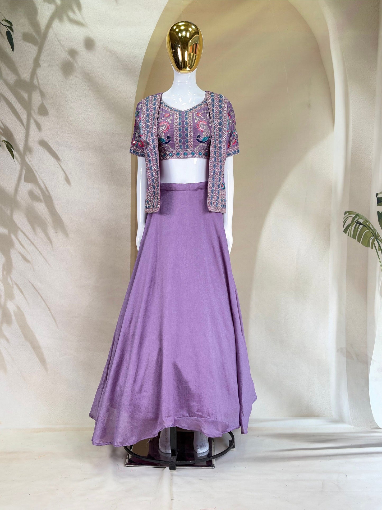 Vichitra Gorgeous Lehenga Choli with Embroidery Koti