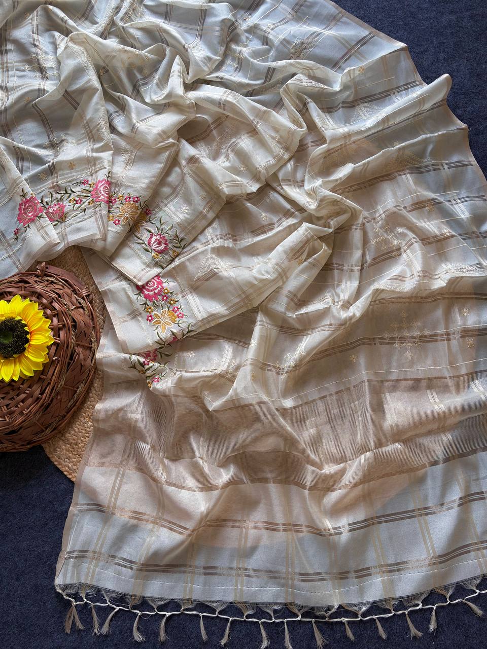 Superb Soft Tusser silk fabric Saree