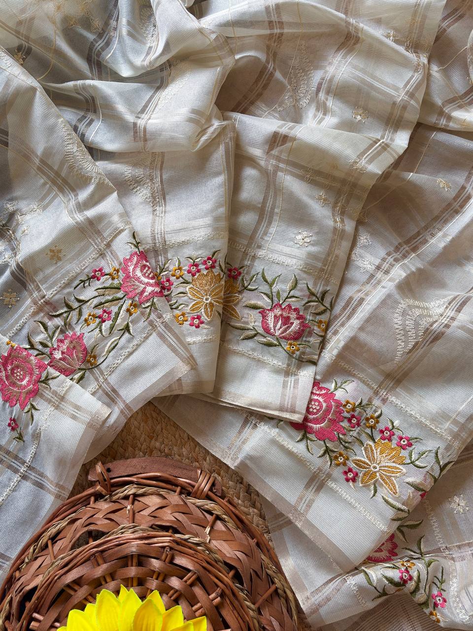 Superb Soft Tusser silk fabric Saree