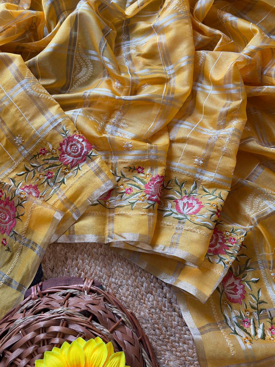 Superb Soft Tusser silk fabric Saree