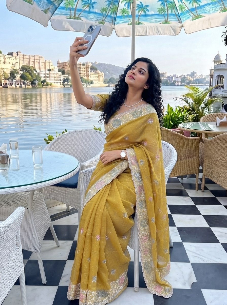 Party Wear Soft Fendy Chiffon Silk Saree