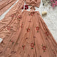 Georgette Handpaint 8 mtr flair lehnga