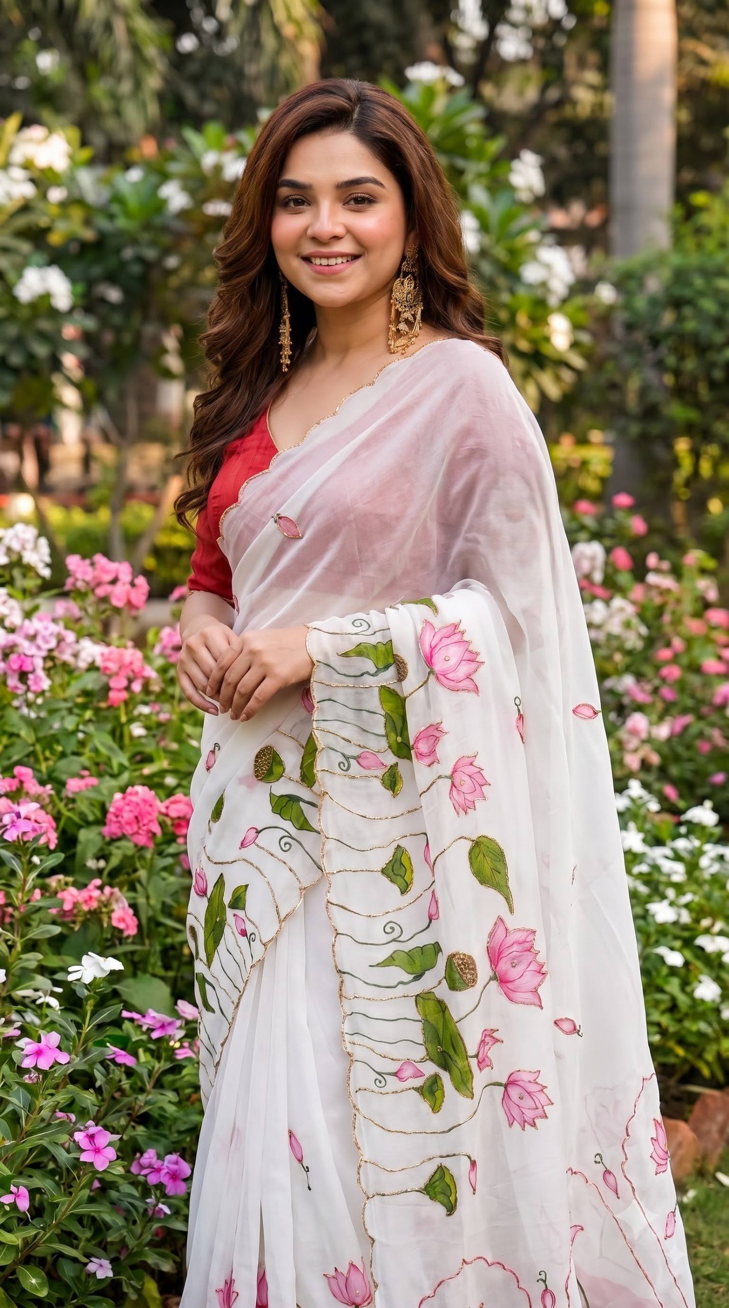 Soft pure Georgette handwork sarees