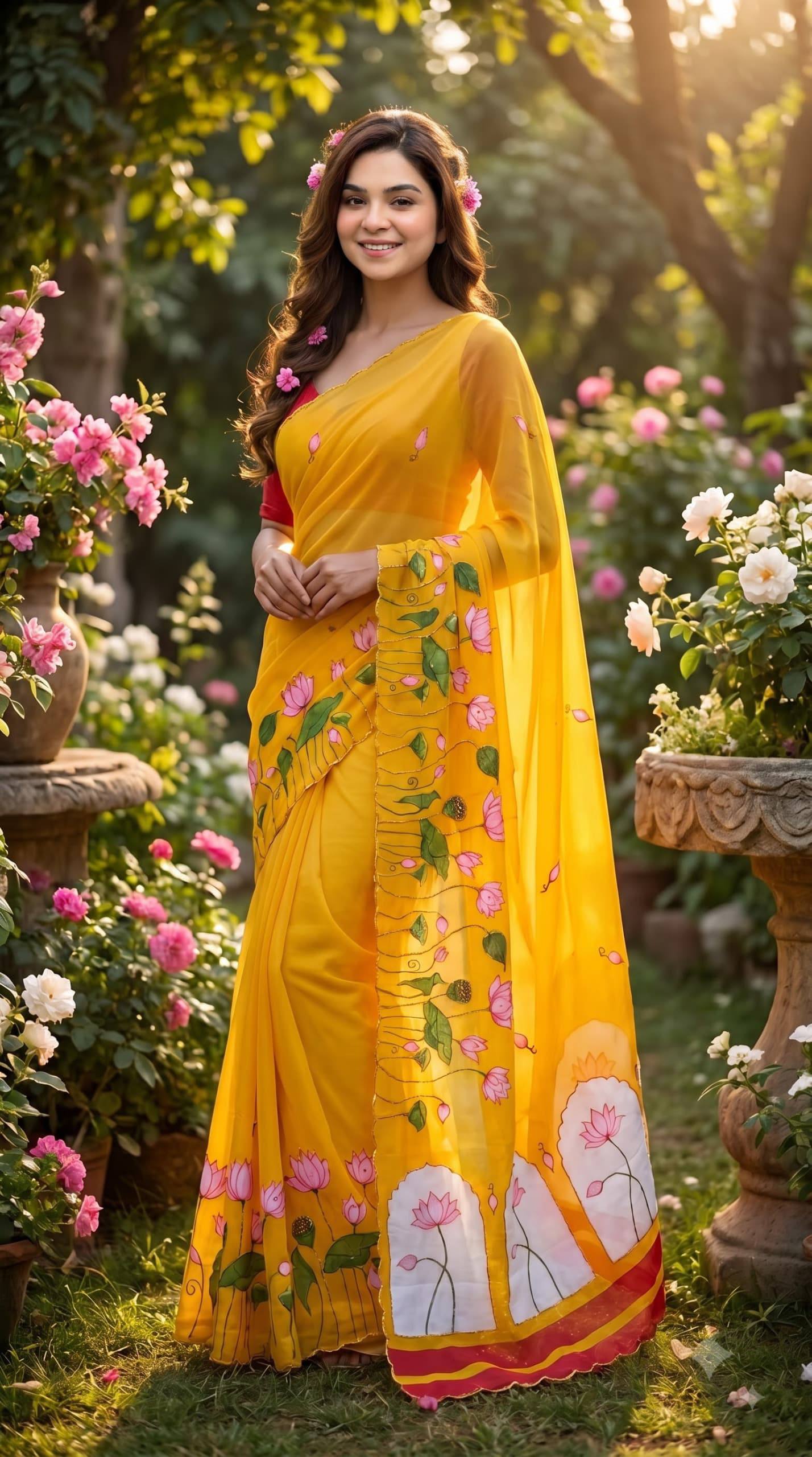 Soft pure Georgette handwork sarees