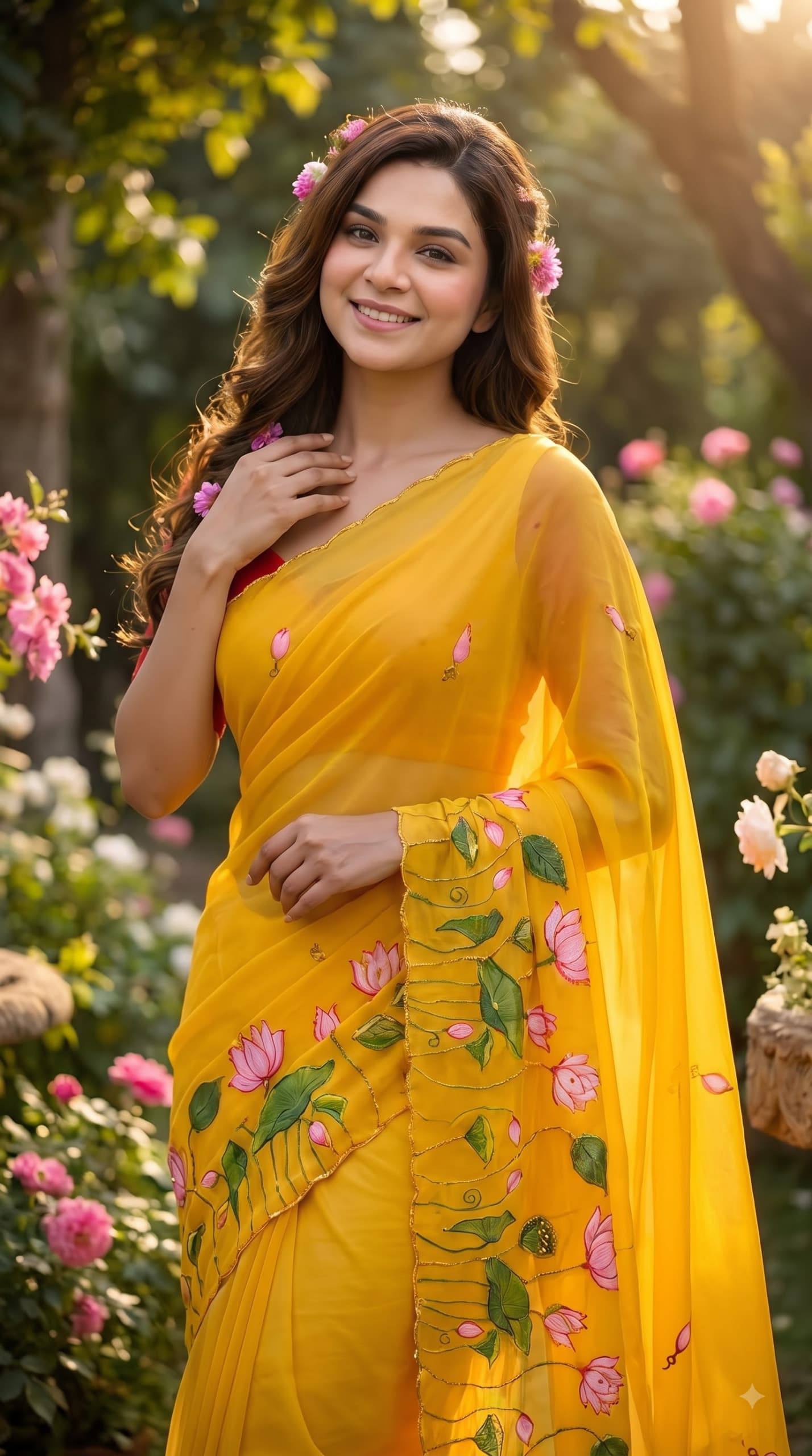 Soft pure Georgette handwork sarees