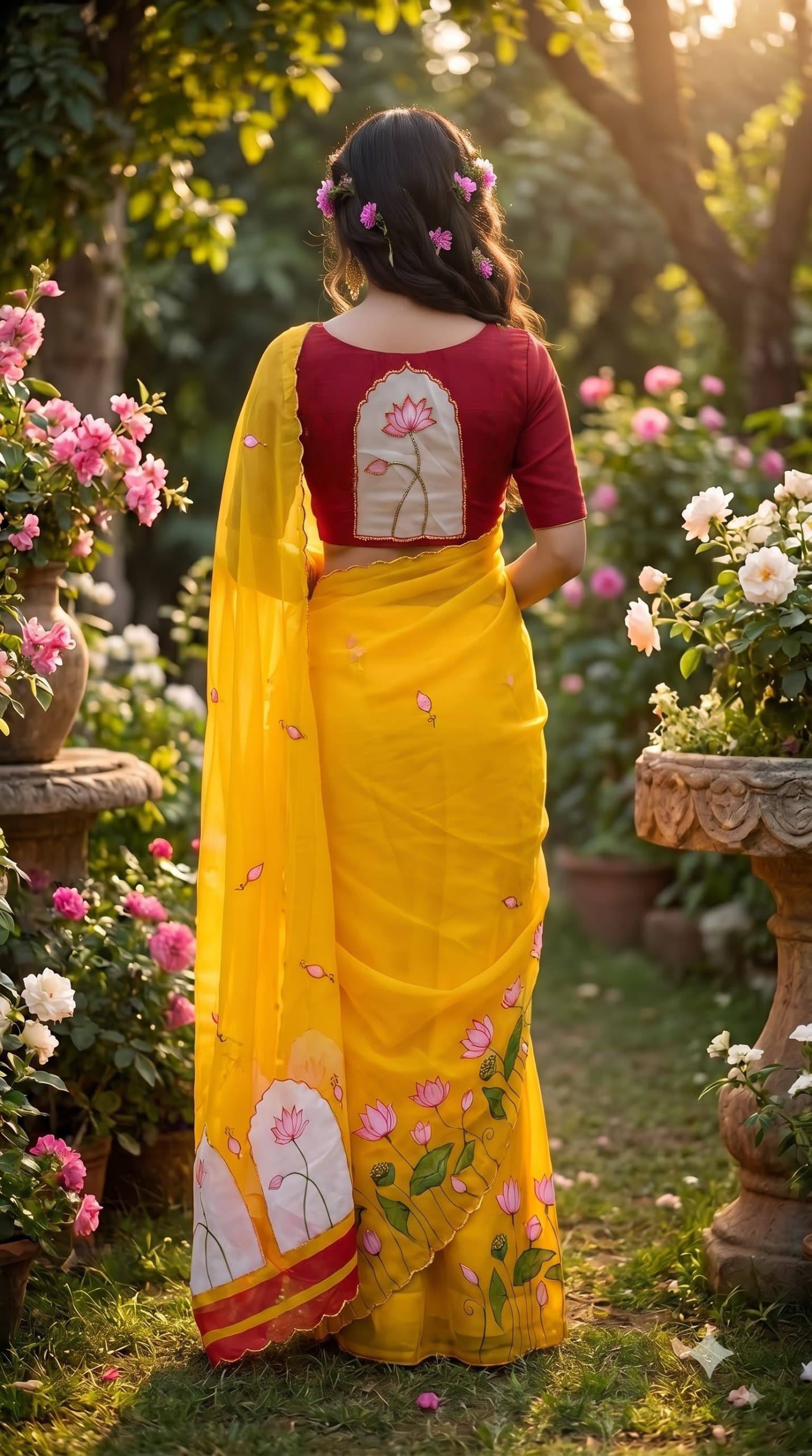 Soft pure Georgette handwork sarees