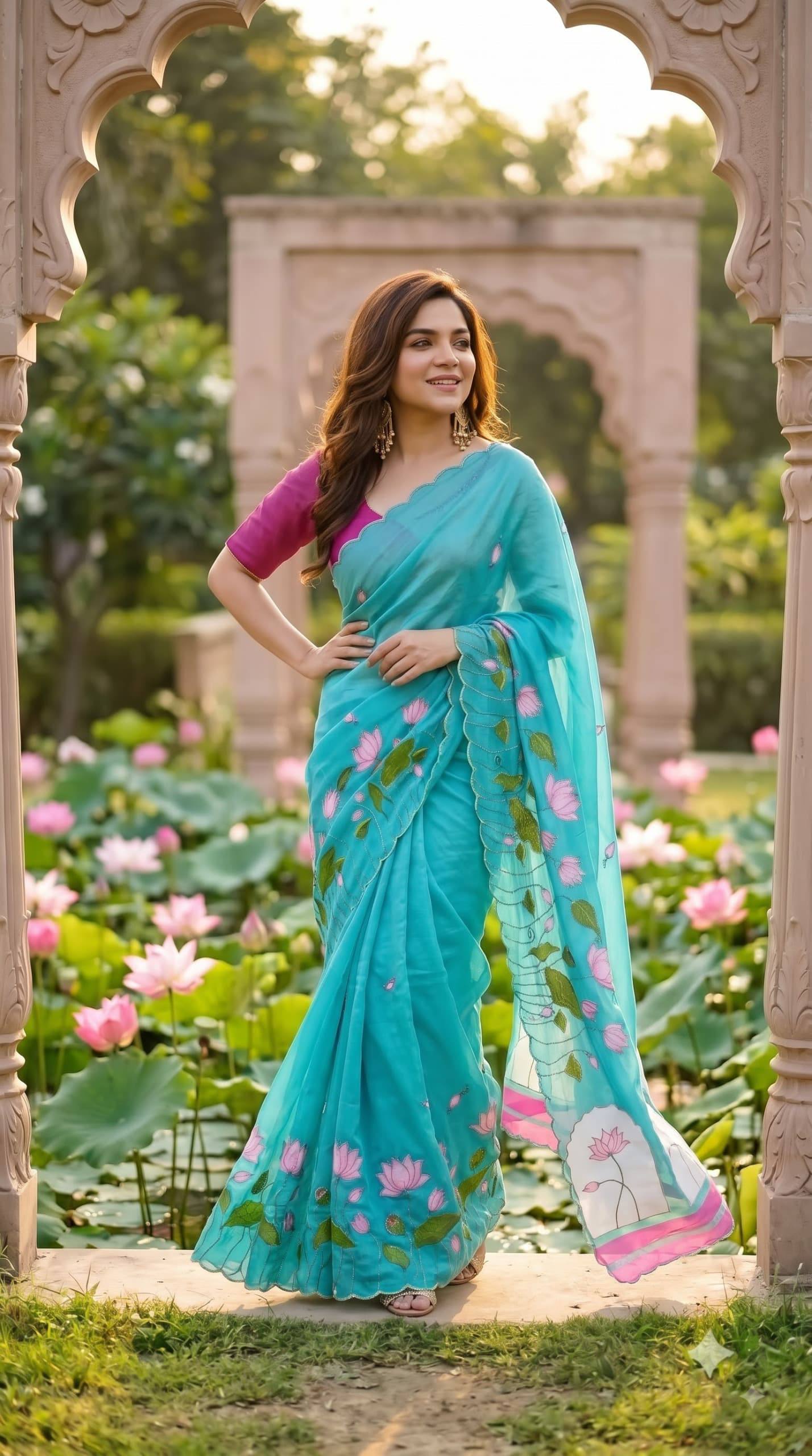 Soft pure Georgette handwork sarees