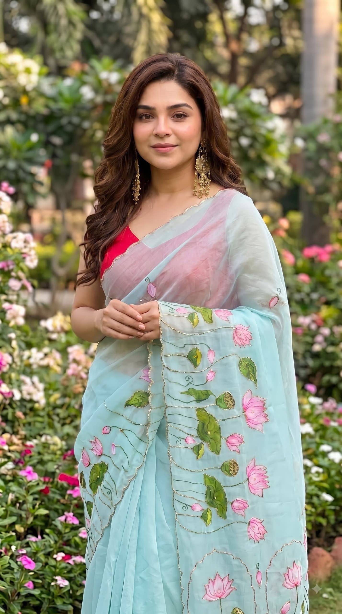 Soft pure Georgette handwork sarees