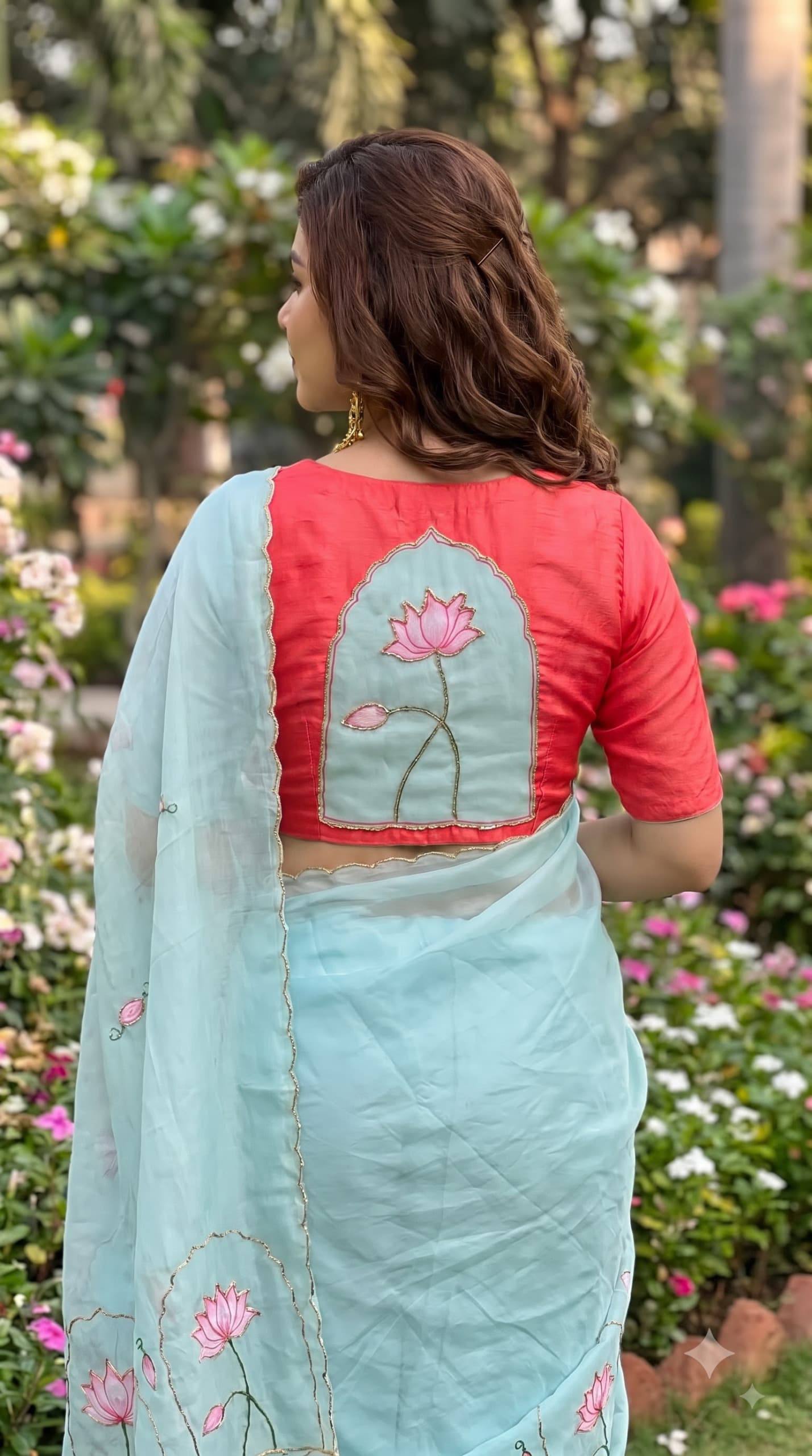 Soft pure Georgette handwork sarees