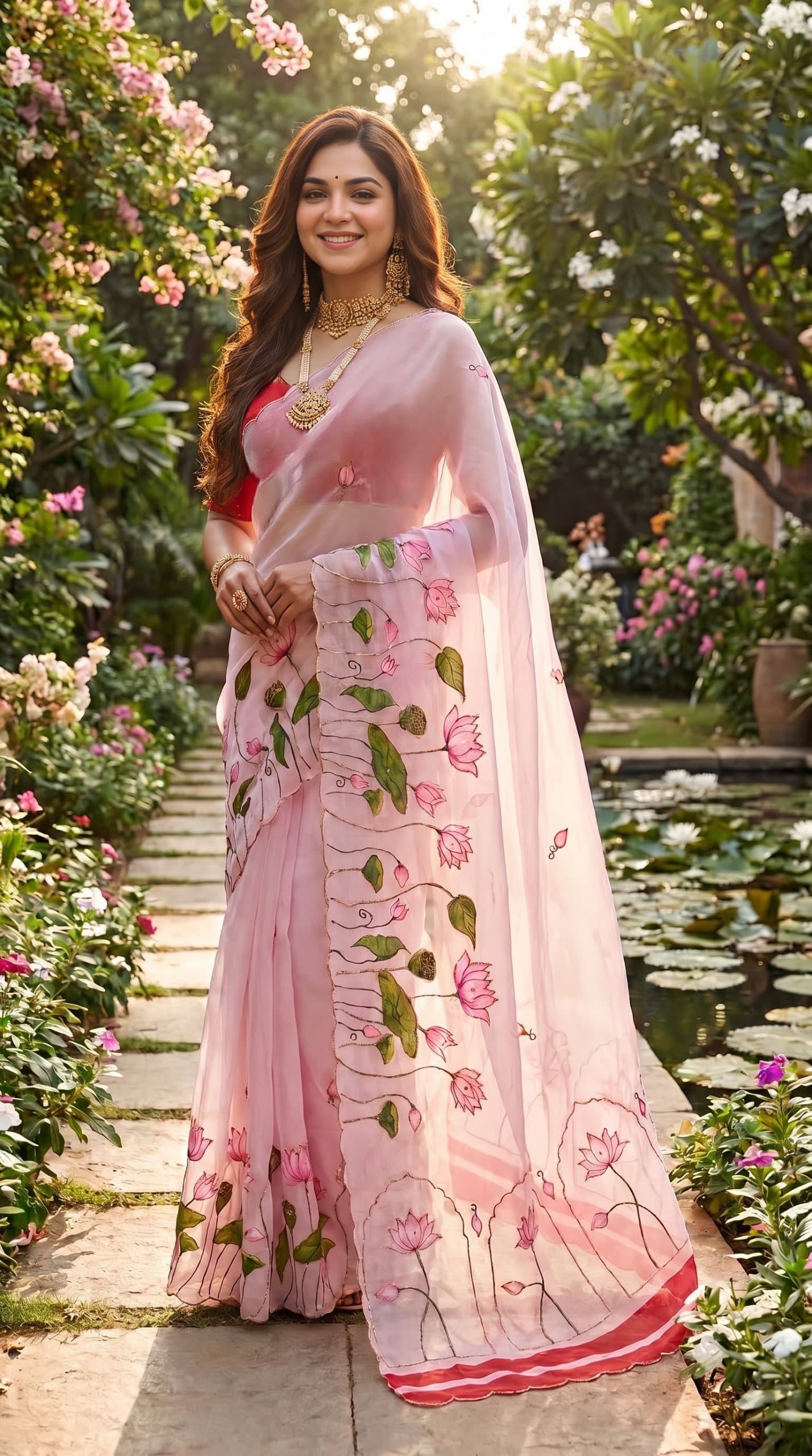 Soft pure Georgette handwork sarees