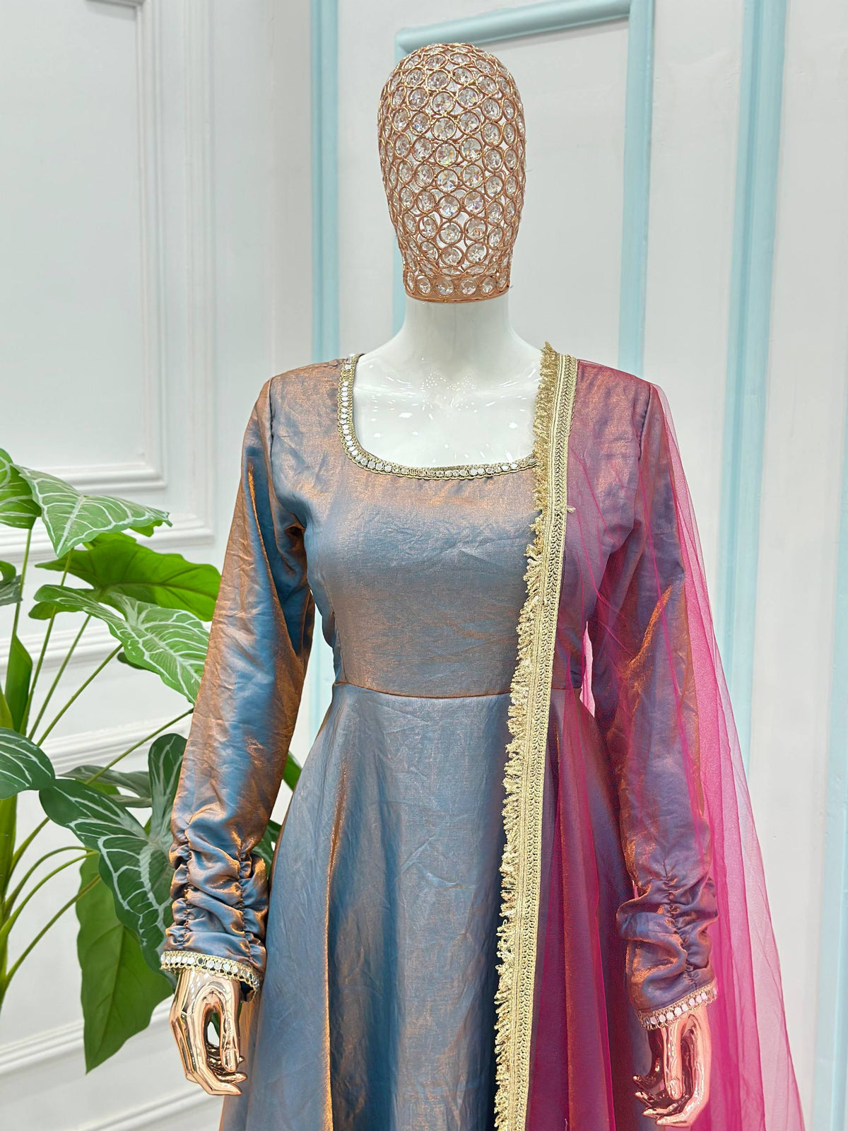 Sindoori Silk Real Mirror Lace Border Saree