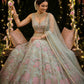 Einführung eines 4 Meter ausgestellten Tabby Silk Lehenga