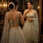 Einführung eines 4 Meter ausgestellten Tabby Silk Lehenga