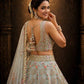 Einführung eines 4 Meter ausgestellten Tabby Silk Lehenga
