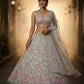 Einführung eines 4 Meter ausgestellten Tabby Silk Lehenga