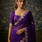 Party Wear Soft Shattin Chiffon Saree