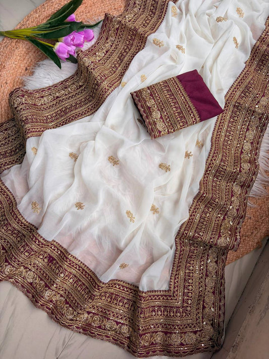 Pure star Georgett saree