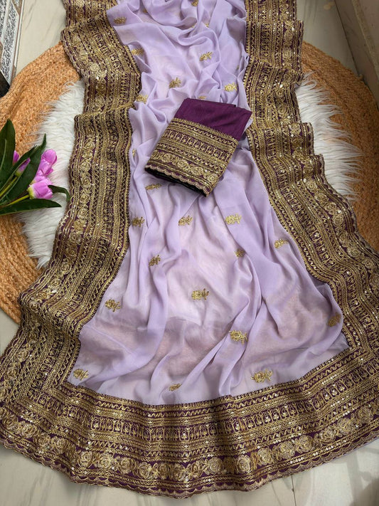 Pure star Georgett saree