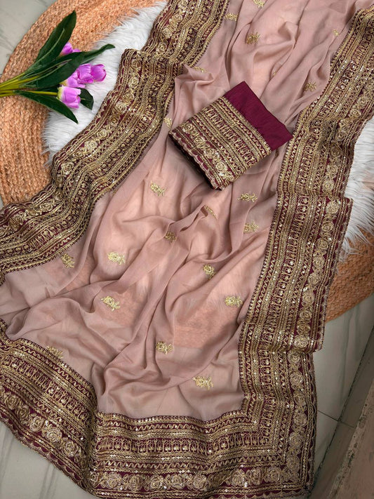 Pure star Georgett saree
