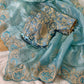 Elegant Crystal Crush Tissue Saree