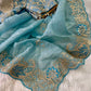 Elegant Crystal Crush Tissue Saree