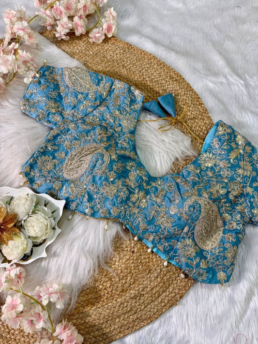 Elegant Crystal Crush Tissue Saree