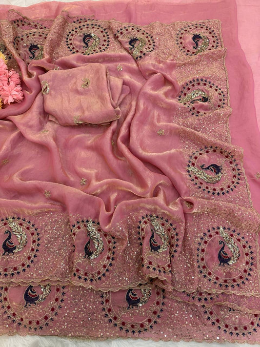 Presenting our stunning Space Satin Saree