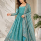 Premium Fandy Satin Zari Sequence Embroidery Work Gown