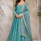 Premium Fandy Satin Zari Sequence Embroidery Work Gown