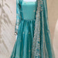 Premium Fandy Satin Zari Sequence Embroidery Work Gown