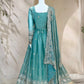 Premium Fandy Satin Zari Sequence Embroidery Work Gown