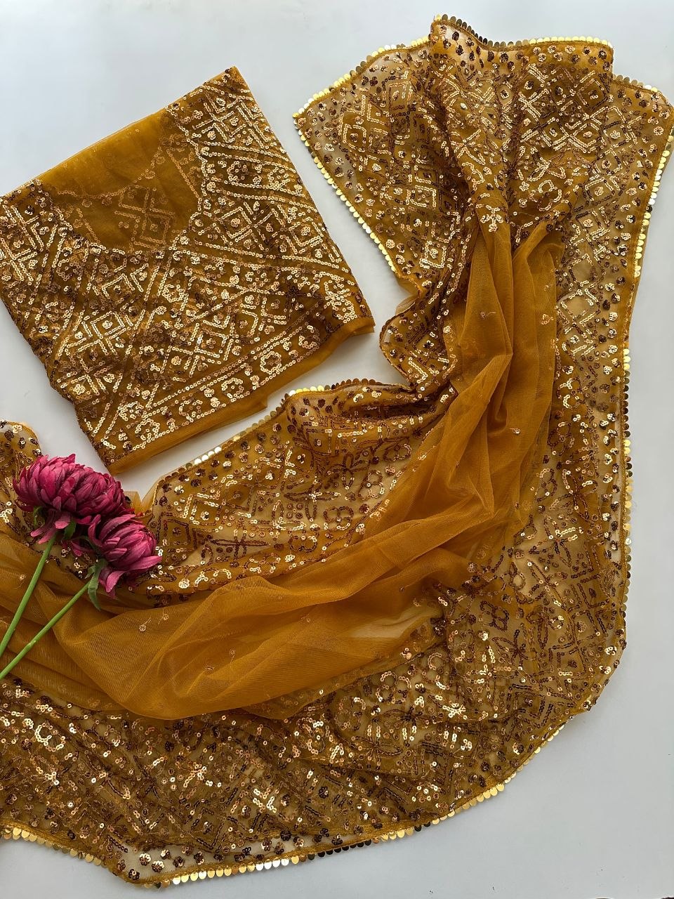 Suche jemanden für einen schönen Sari in der gleichen Farbe