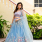 Soft Net STUNNING SKY BLUE LEHENGA CHOLI SET