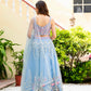 Soft Net STUNNING SKY BLUE LEHENGA CHOLI SET