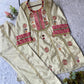 COS MOSS REAL MIRROR AND SEQUENCE EMBROIDERY WORK SUIT