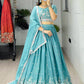 Star Gorgette Embroidery n Pipe Bead With Traditional Work Lehenga
