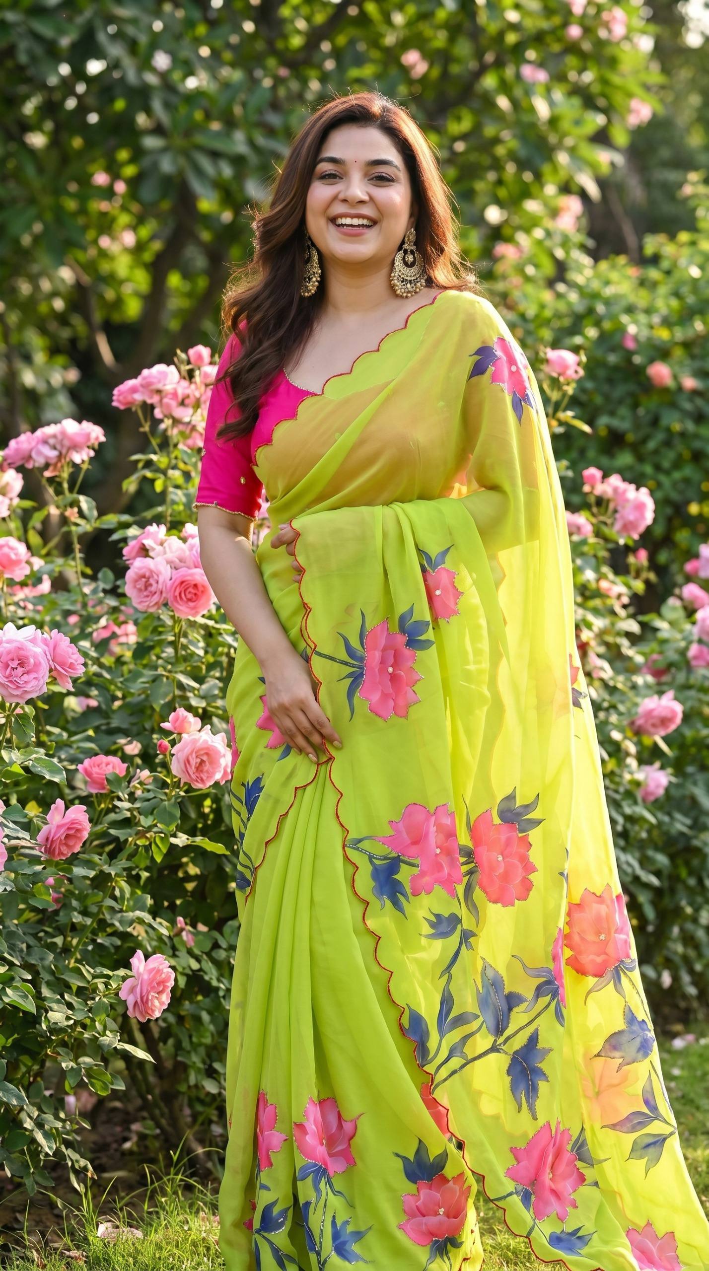 Soft pure Georgette handwork sarees