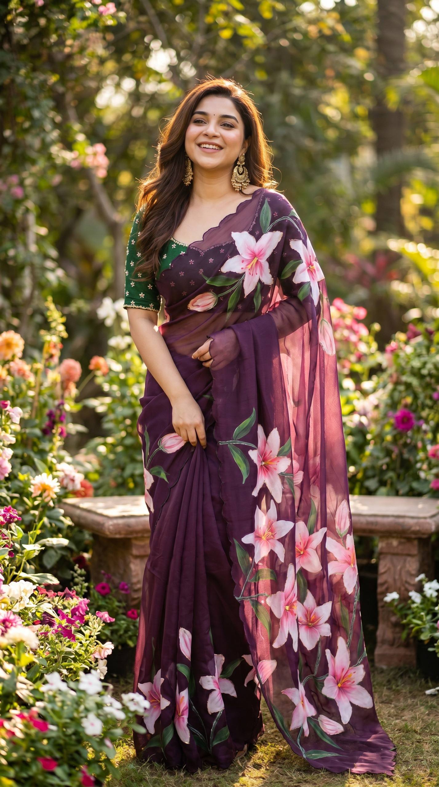 Soft pure Georgette handwork sarees
