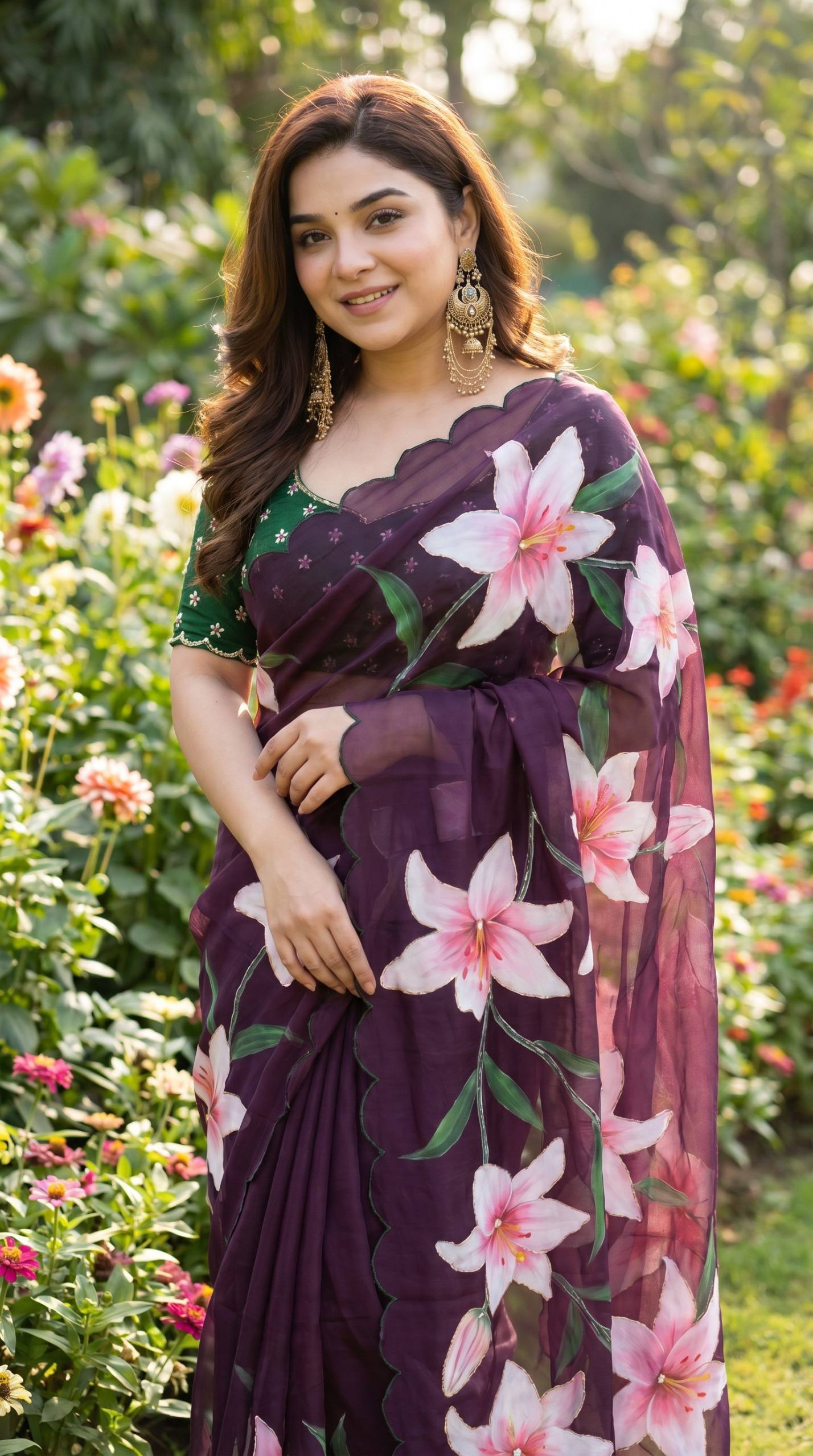 Soft pure Georgette handwork sarees
